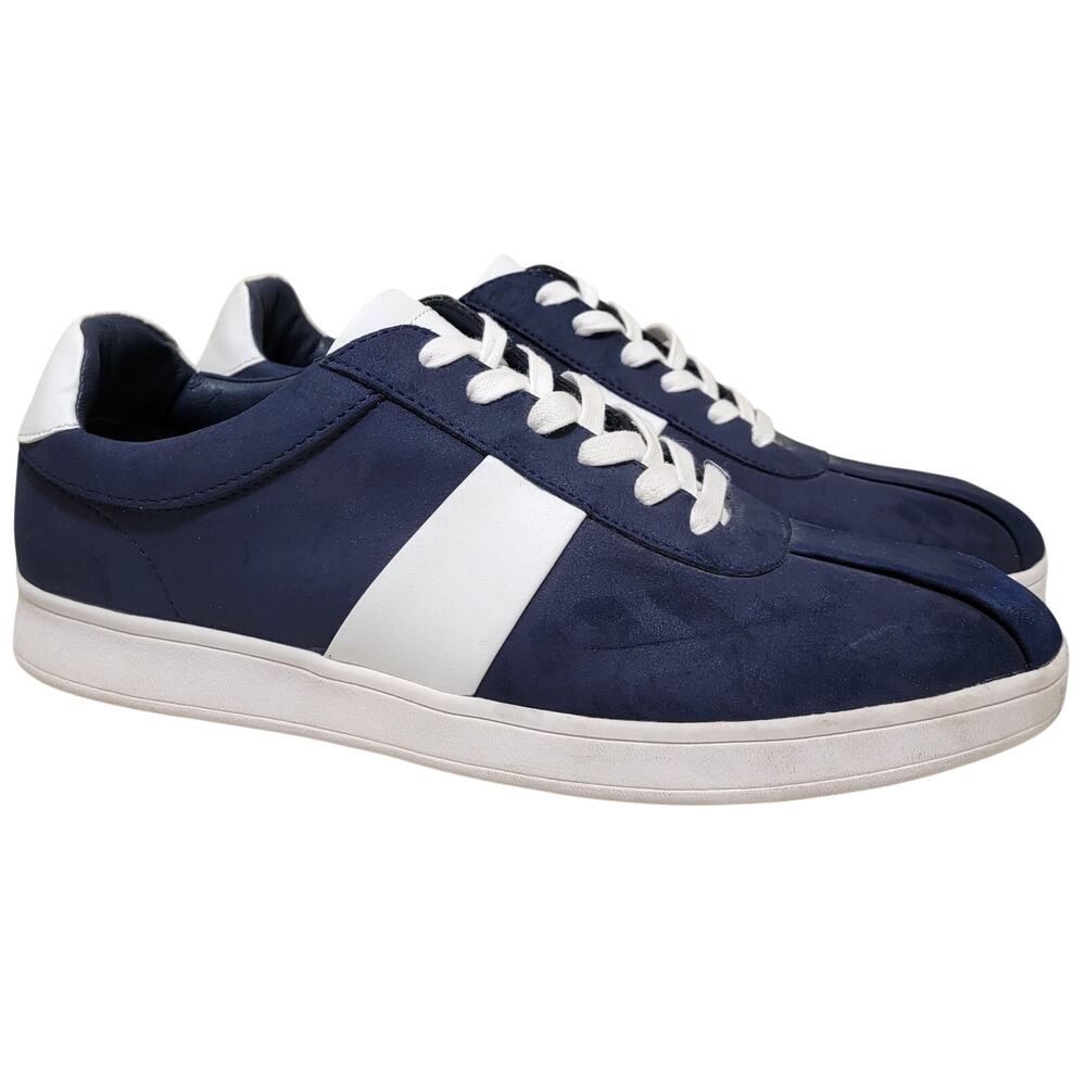 Club Room Men Edwin Side Stripe Low Top Sneakers Size US 10.5M Blue White